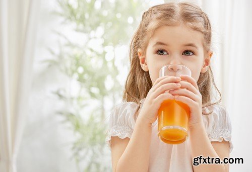 Child with glass of juice