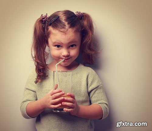 Child with glass of juice