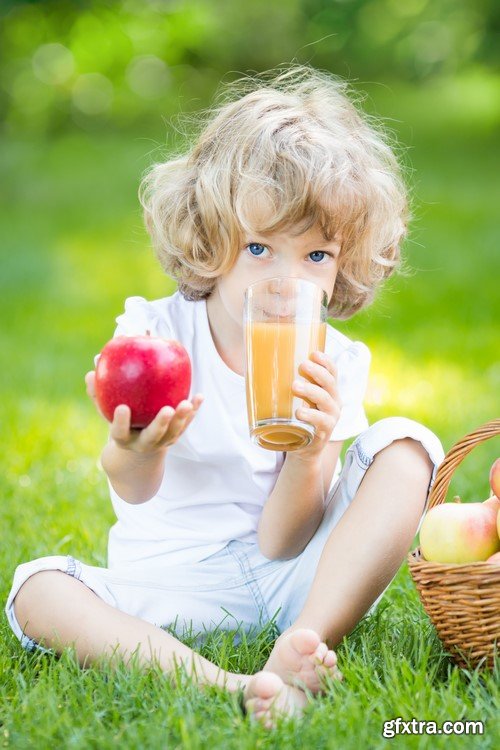 Child with glass of juice