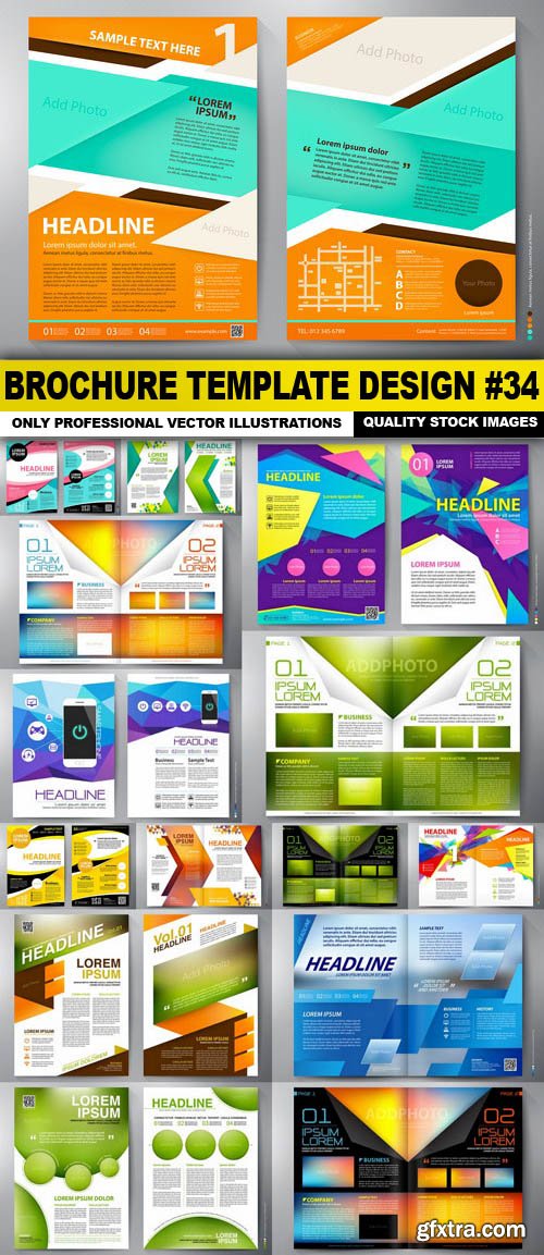 Brochure Template Design #34 - 15 Vector