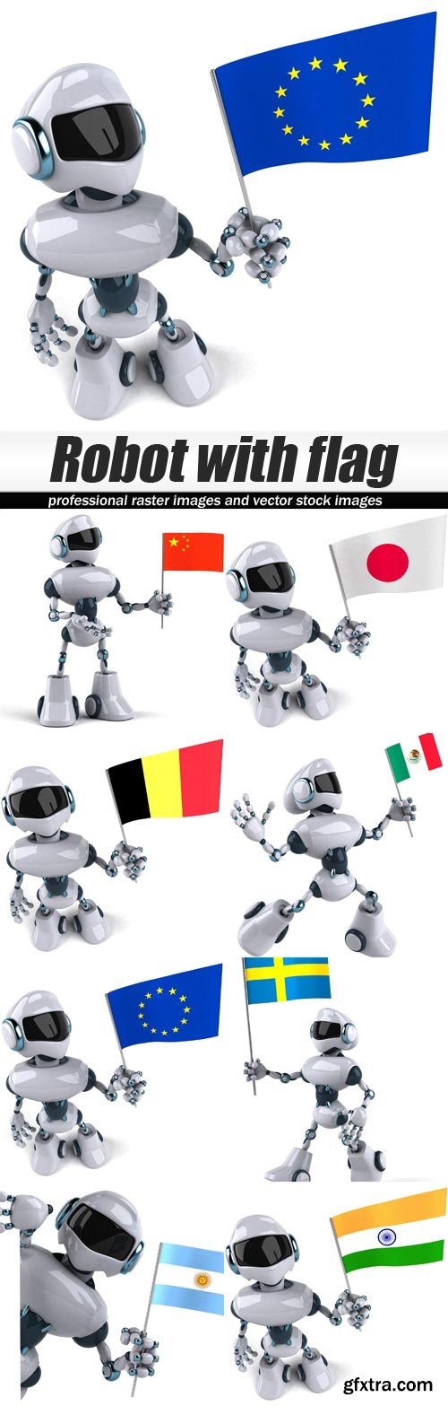 Robot with flag