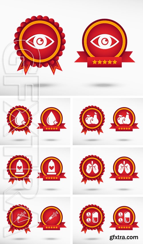 Stock Vectors - Icon stylish quality guarantee badges. Colorful Promotional Labels