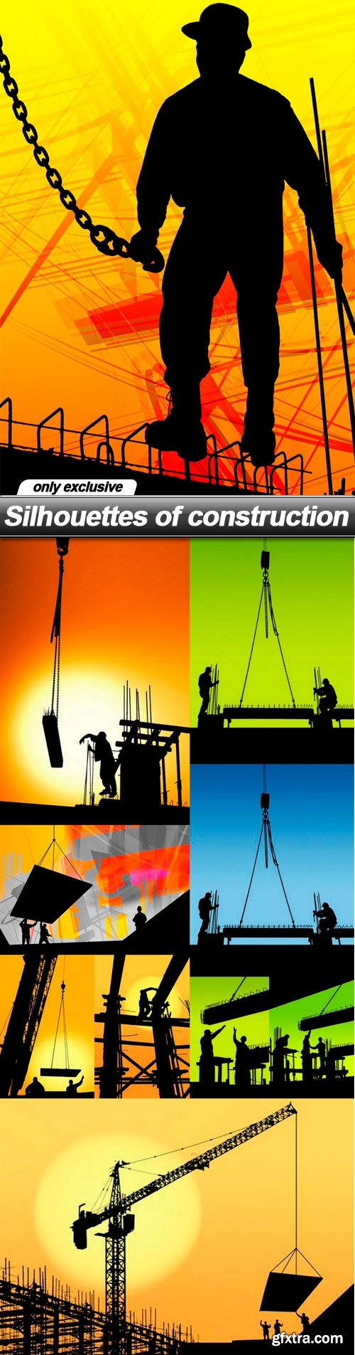 Silhouettes of construction - 10 UHQ JPEG