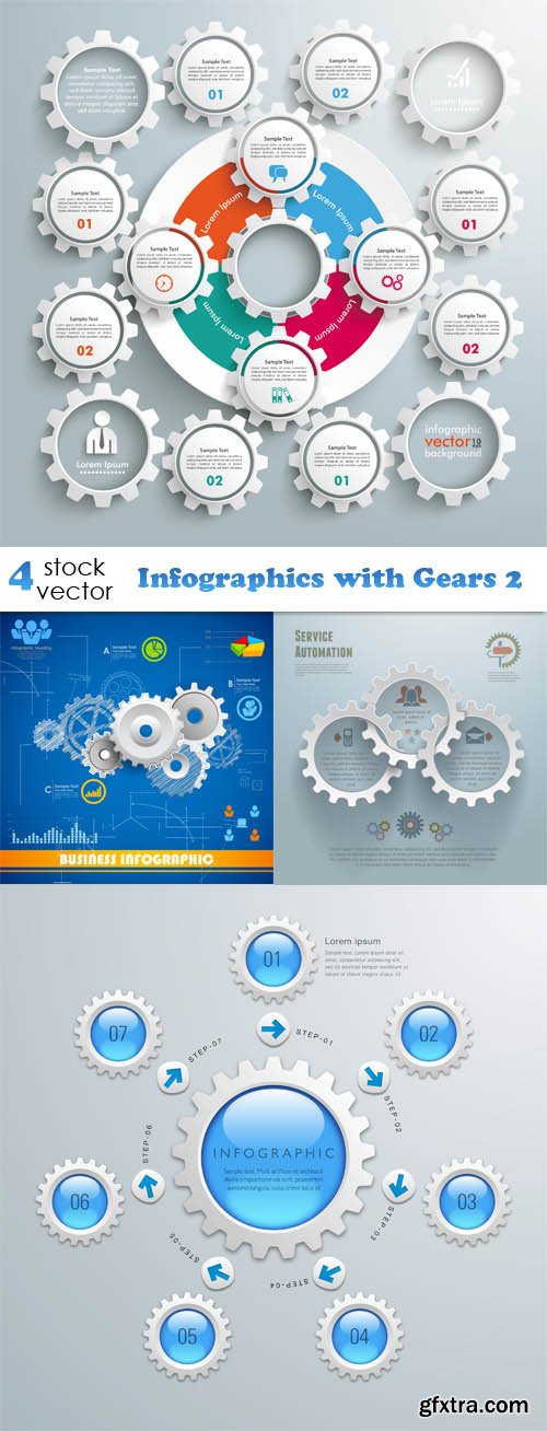 Vectors - Infographics with Gears 2