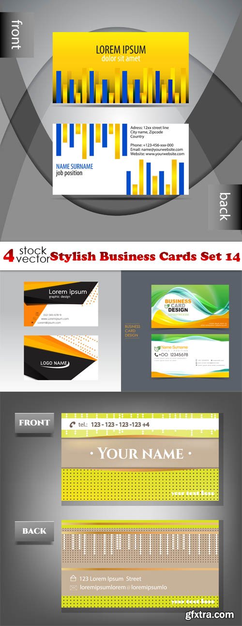 Vectors - Stylish Business Cards Set 14