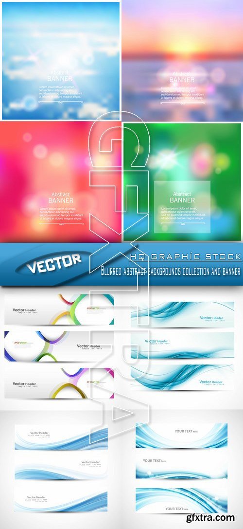 Stock Vector - Blurred abstract backgrounds collection and banner