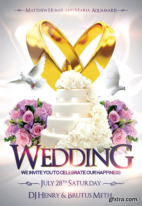 Wedding 2 Flyer PSD Template + Facebook Cover
