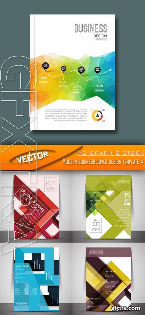 Stock Vector - Modern business cover design template 4