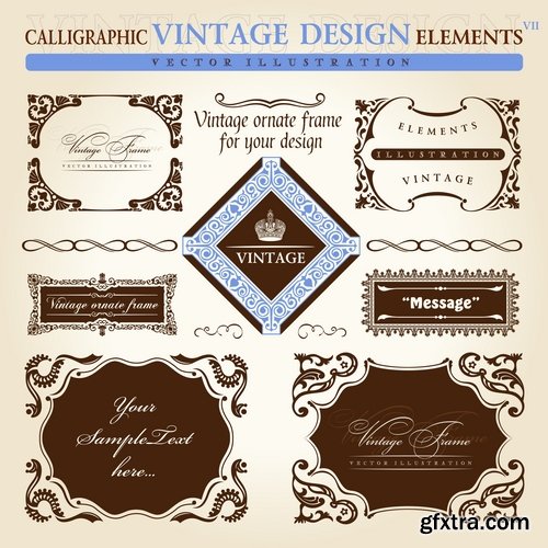 Calligraphic design elements for page decorations #48 - 25 Eps