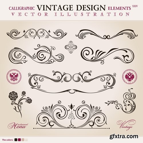 Calligraphic design elements for page decorations #48 - 25 Eps