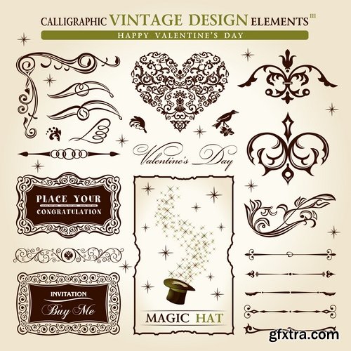 Calligraphic design elements for page decorations #48 - 25 Eps