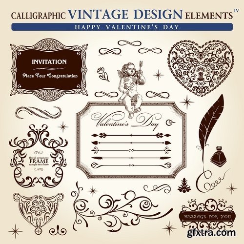 Calligraphic design elements for page decorations #48 - 25 Eps