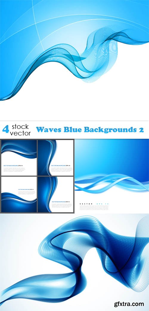 Vectors - Waves Blue Backgrounds 2