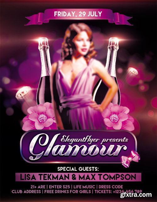 Glamour Flyer PSD Template + Facebook Cover