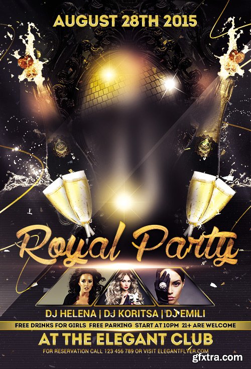 Royal Party Flyer PSD Template + Facebook Cover