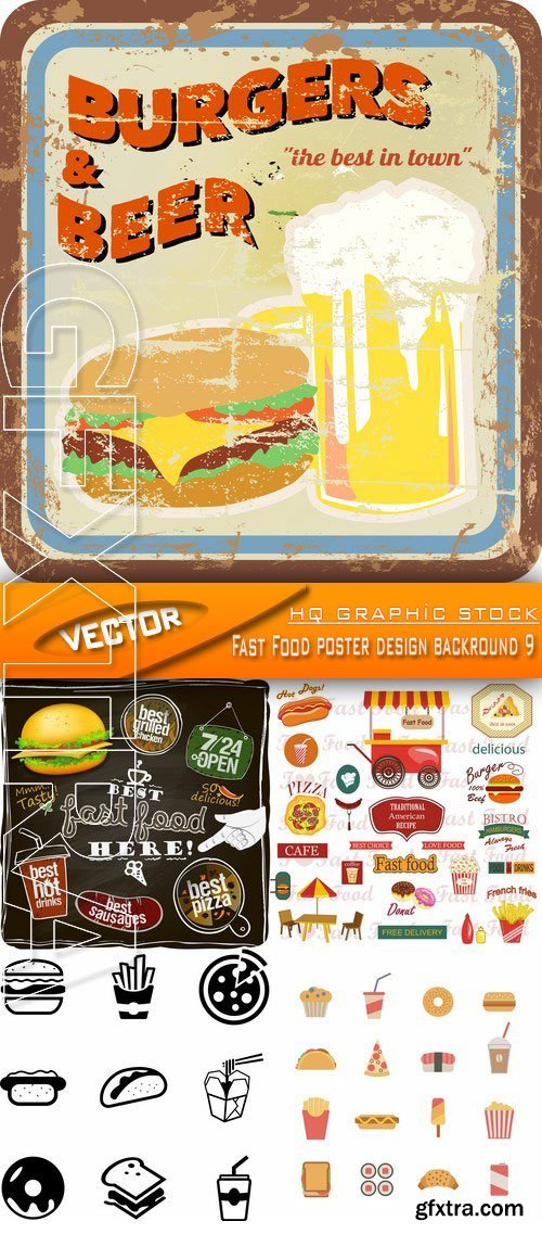 Stock Vector - Fast Food poster design backround 9