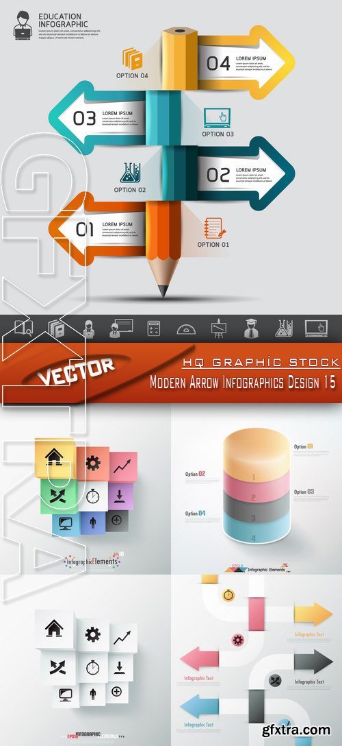 Stock Vector - Modern Arrow Infographics Design 15