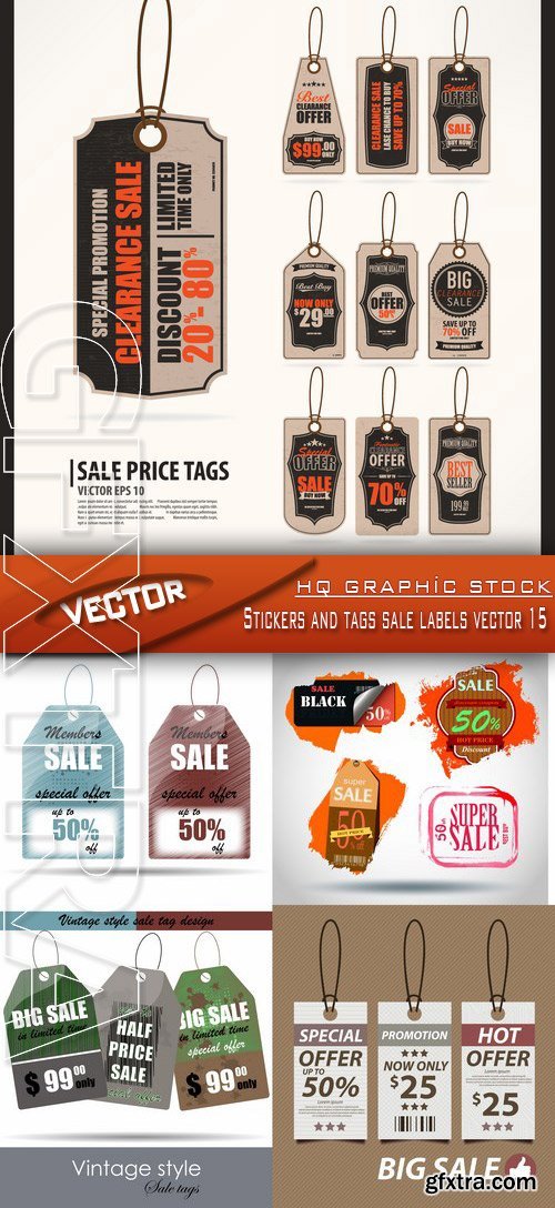 Stock Vector - Stickers and tags sale labels vector 15