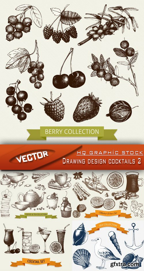 Stock Vector - Drawing design cocktails 2