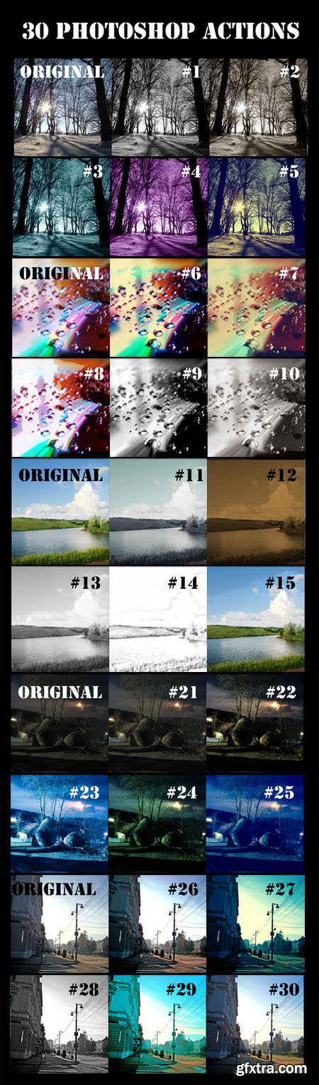 30 Actions for Photoshop (ATN)