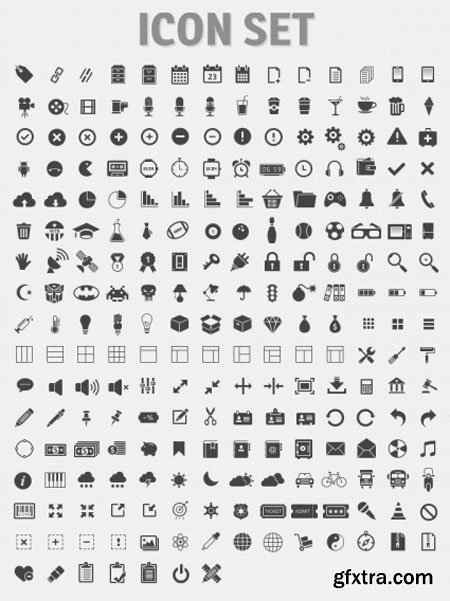 Glyph Icon PSD Set