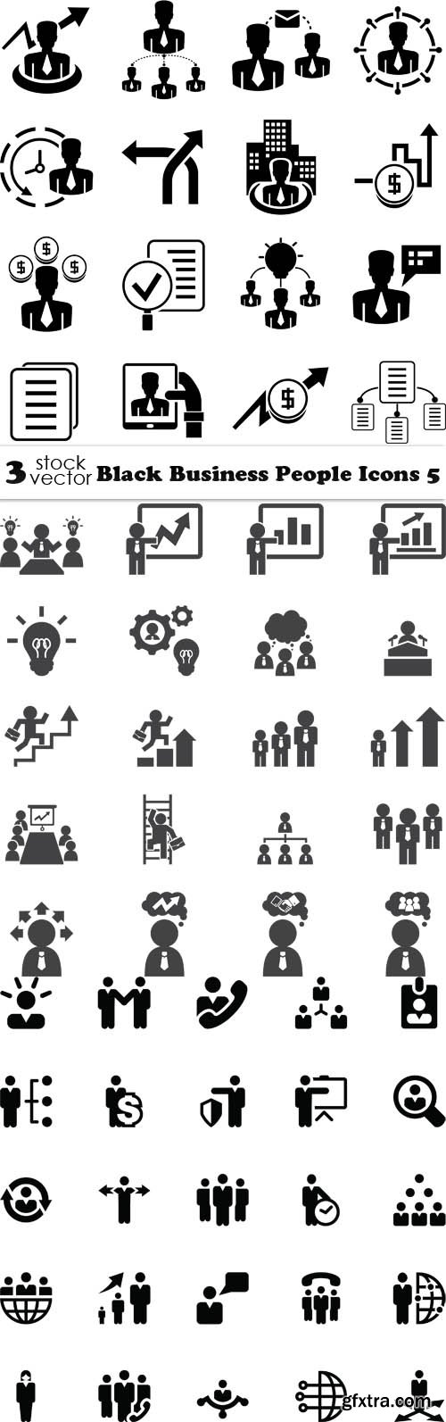 Vectors - Black Business People Icons 5