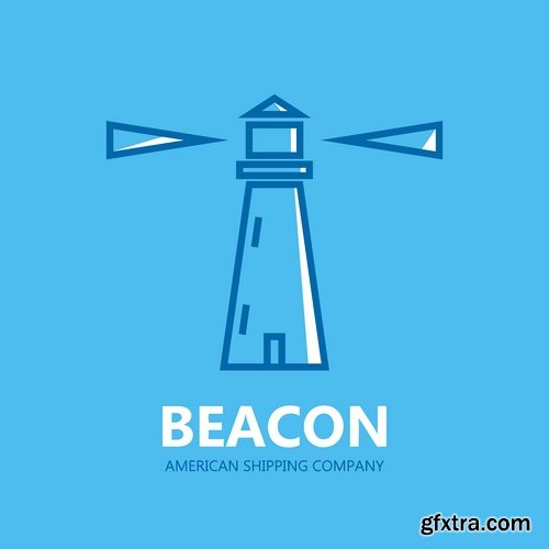 Collection of vector illustration of the different picture lighthouse lantern beam 25 Eps