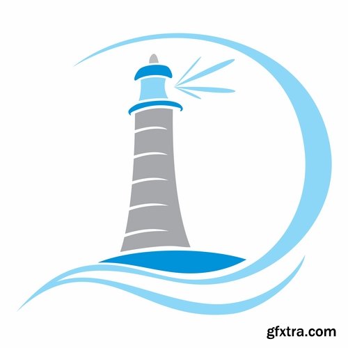 Collection of vector illustration of the different picture lighthouse lantern beam 25 Eps