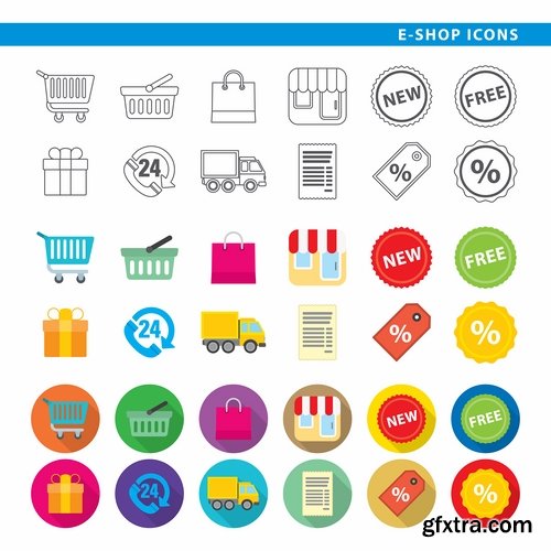 Collection of vector image various flat icons on various subjects #2-25 Eps