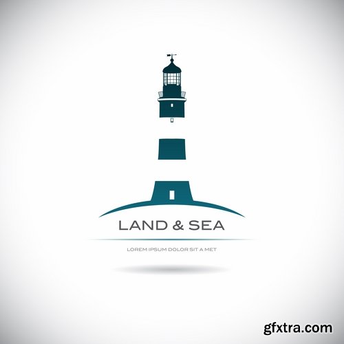 Collection of vector illustration of the different picture lighthouse lantern beam 25 Eps