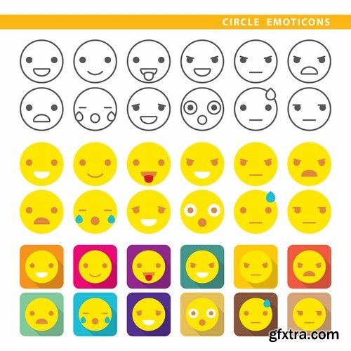 Collection of vector image various flat icons on various subjects #2-25 Eps