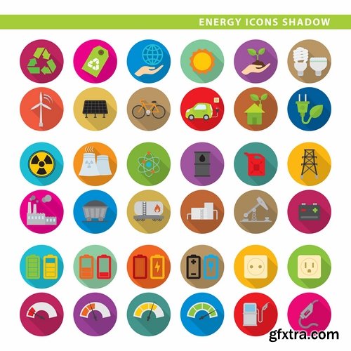 Collection of vector image various flat icons on various subjects #2-25 Eps