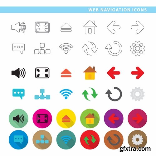 Collection of vector image various flat icons on various subjects #2-25 Eps