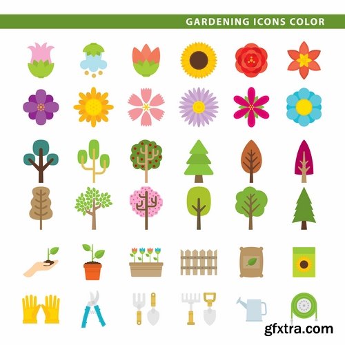 Collection of vector image various flat icons on various subjects #2-25 Eps