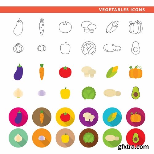 Collection of vector image various flat icons on various subjects #2-25 Eps