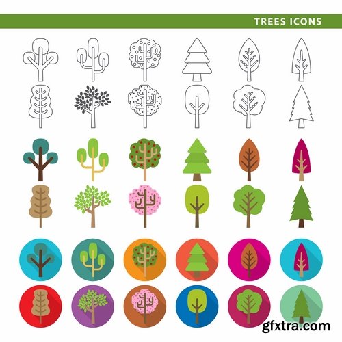 Collection of vector image various flat icons on various subjects #2-25 Eps