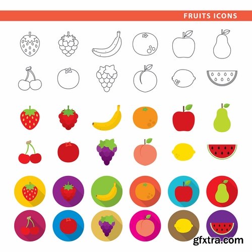 Collection of vector image various flat icons on various subjects #2-25 Eps