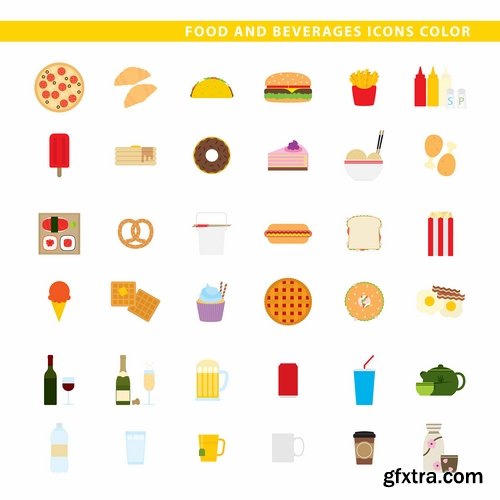 Collection of vector image various flat icons on various subjects #2-25 Eps