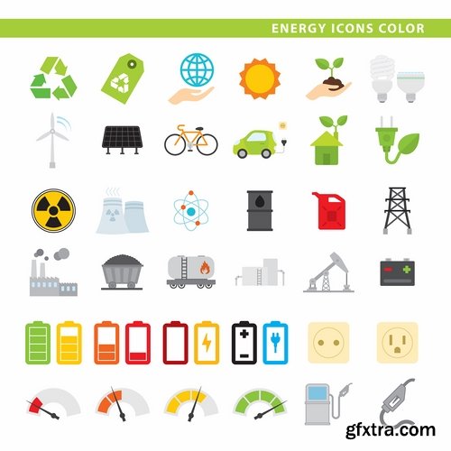 Collection of vector image various flat icons on various subjects #2-25 Eps