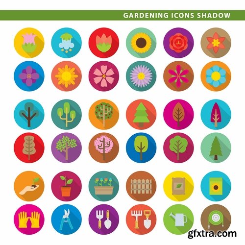 Collection of vector image various flat icons on various subjects #2-25 Eps