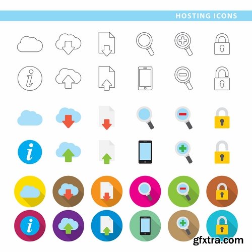 Collection of vector image various flat icons on various subjects #2-25 Eps