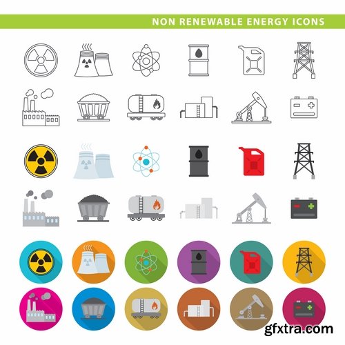 Collection of vector image various flat icons on various subjects #2-25 Eps