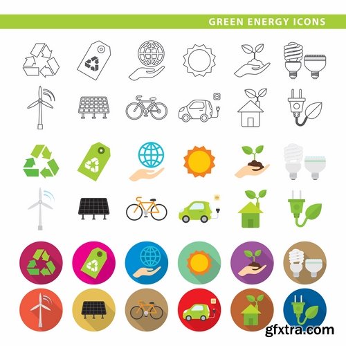 Collection of vector image various flat icons on various subjects #2-25 Eps