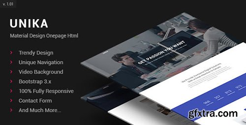 ThemeForest - Unika v1.0.1 - Responsive Material Design Onepage HTML Template - 11606555