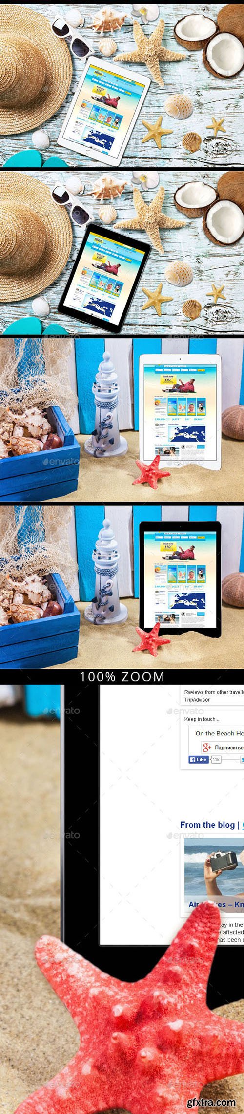 GraphicRiver iPad On The Beach Mockup