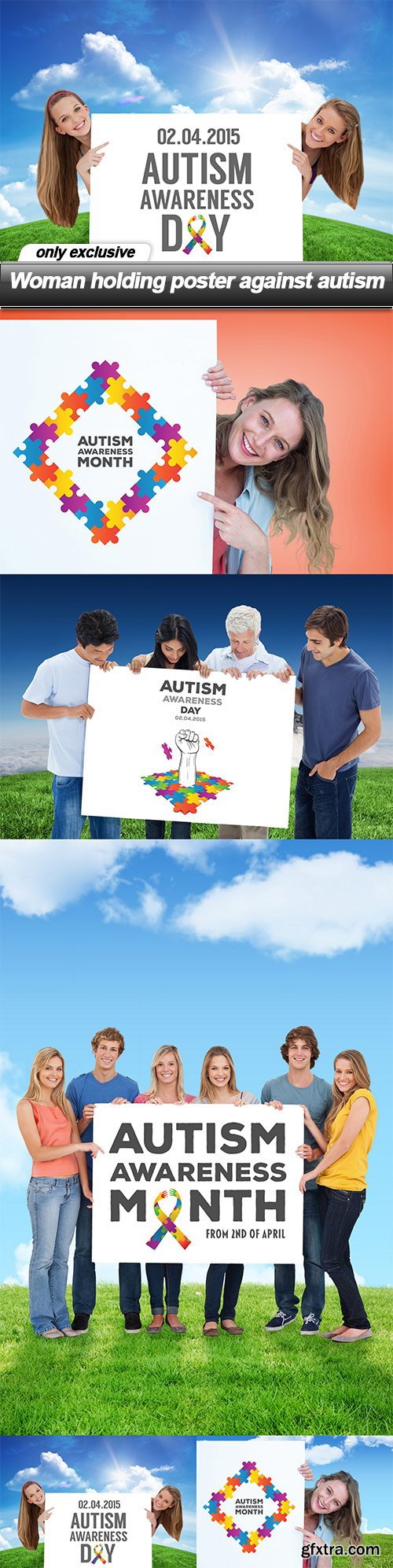 Woman holding poster against autism - 5 UHQ JPEG