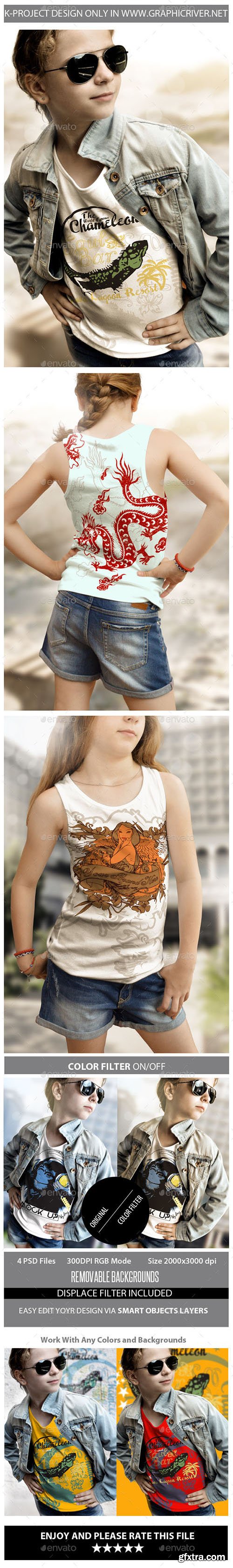 GraphicRiver Teenage Girl Tank Mock Up