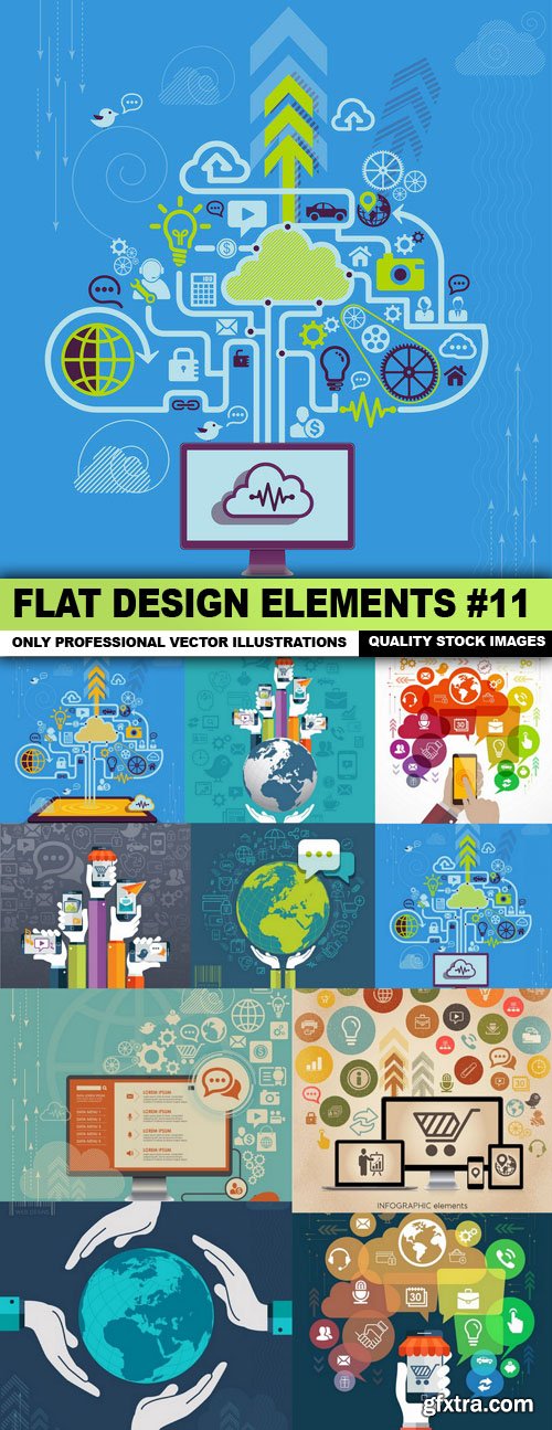 Flat Design Elements #11 - 10 Vector