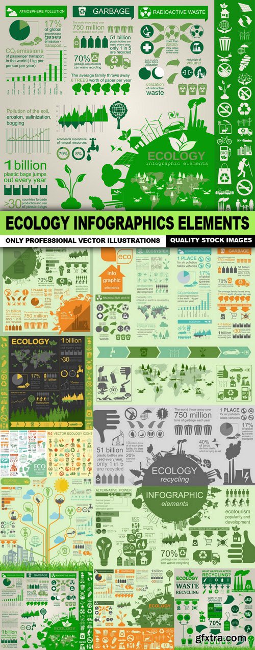 Ecology Infographics Elements - 10 Vector