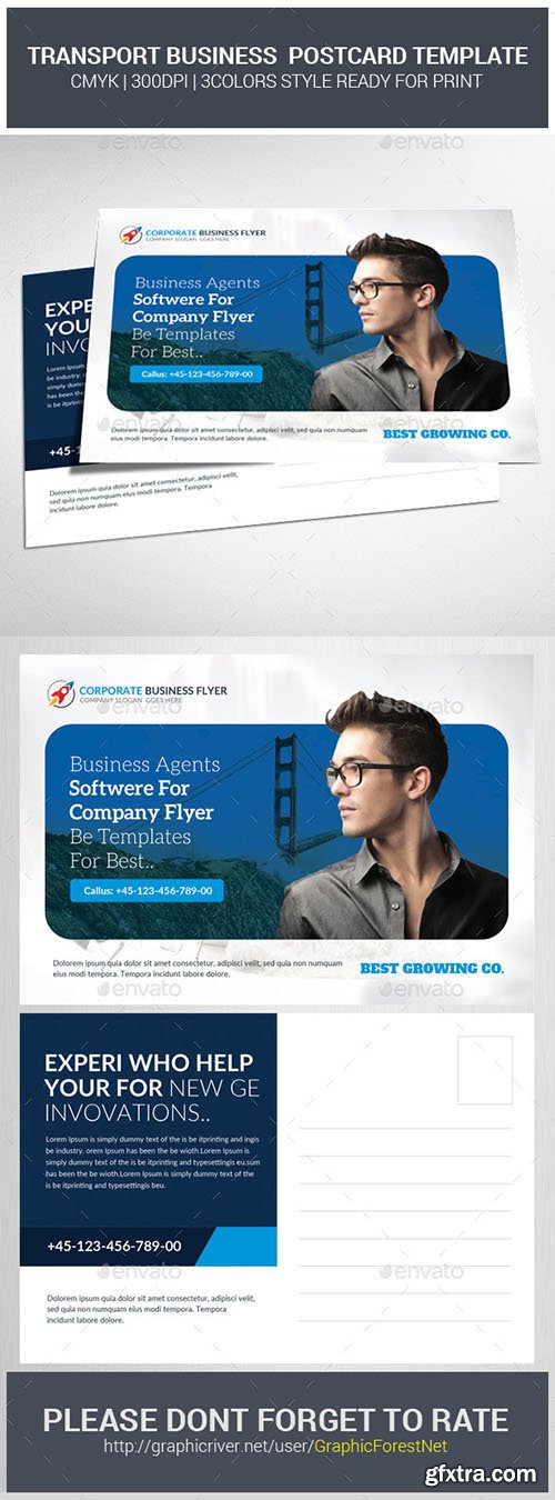 GraphicRiver Transport Business Postcards Psd